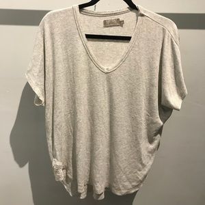 Nation White Sweater Tee w/ Lace on Side!